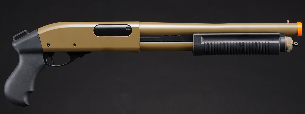 Golden Eagle M8881 3/6-Shot Pump Action Gas Airsoft Sawed-Off Shotgun - (Tan)