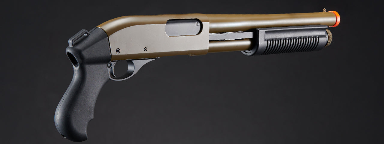 Golden Eagle M8881 3/6-Shot Pump Action Gas Airsoft Sawed-Off Shotgun - (Tan)