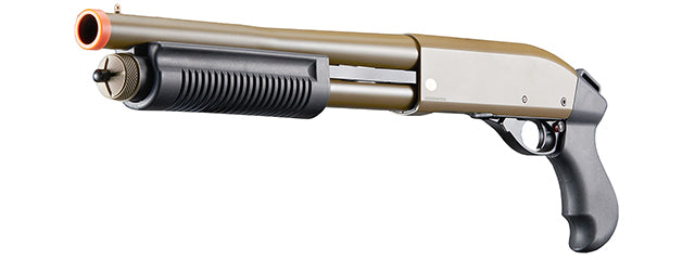Golden Eagle M8881 3/6-Shot Pump Action Gas Airsoft Sawed-Off Shotgun - (Tan)