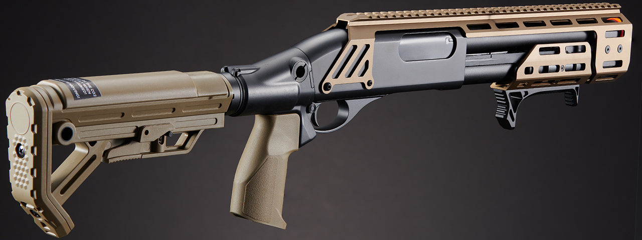 Golden Eagle Alpha Tactical Production A.T.P. Doomsday CO2 Gas Pump-Action Shotgun - (Tan)