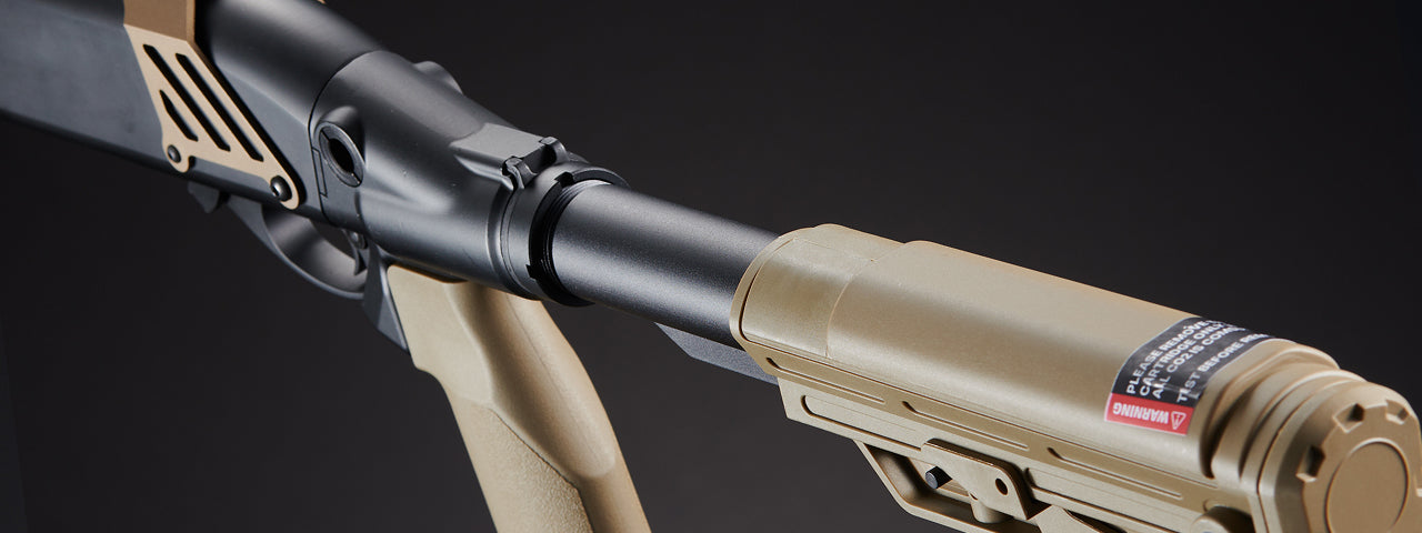 Golden Eagle Alpha Tactical Production A.T.P. Doomsday CO2 Gas Pump-Action Shotgun - (Tan)