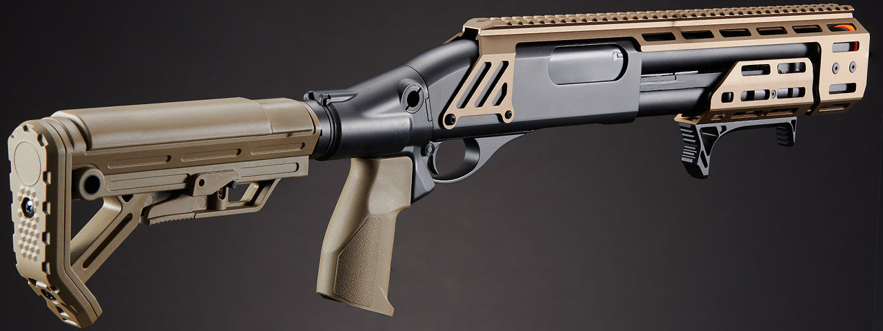 Golden Eagle Alpha Tactical Production A.T.P. Doomsday Gas Pump-Action Shotgun - (Tan)