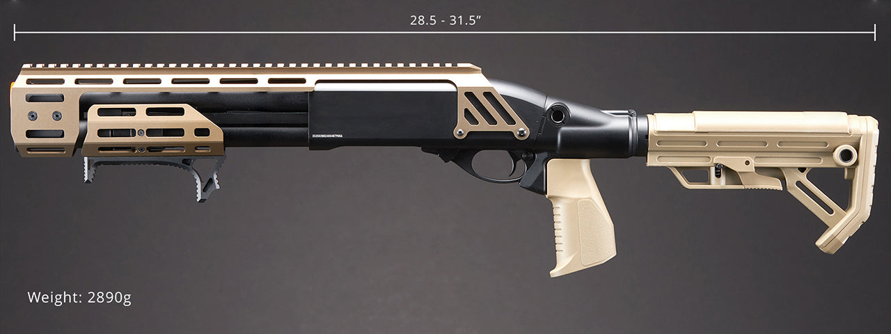 Golden Eagle Alpha Tactical Production A.T.P. Doomsday Gas Pump-Action Shotgun - (Tan)