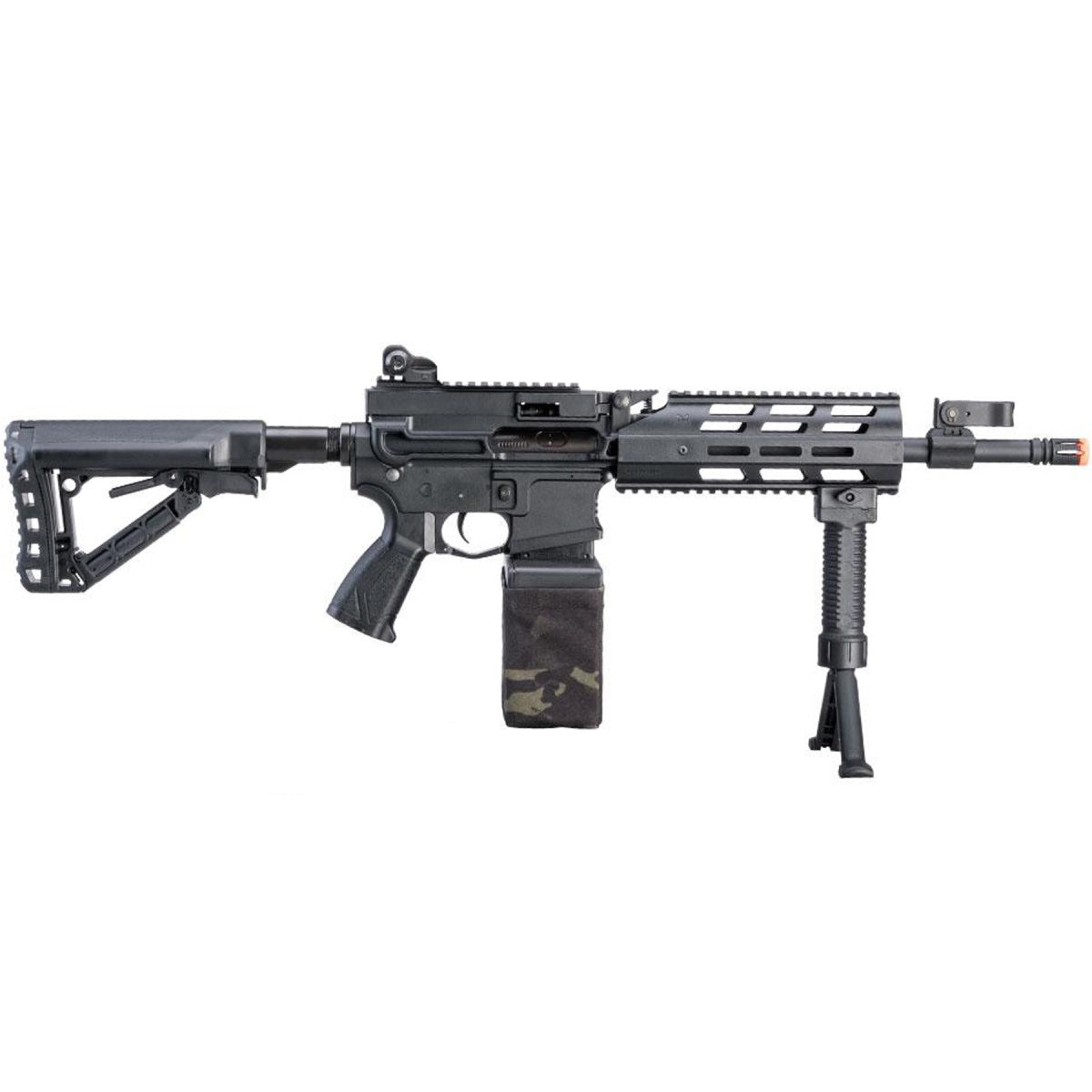 G&G CM16 Light Machine Gun Airsoft LMG AEG (Color: Black Stealth)