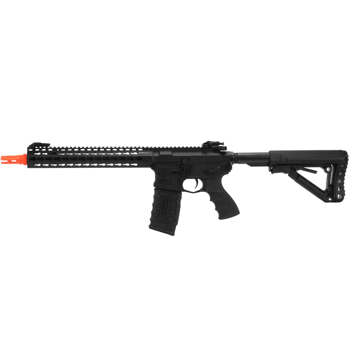 G&G Combat Machine CM16 SRL AEG M4 Carbine w/ 12" KeyMod Handguard and Battery Charger (Color: Black)