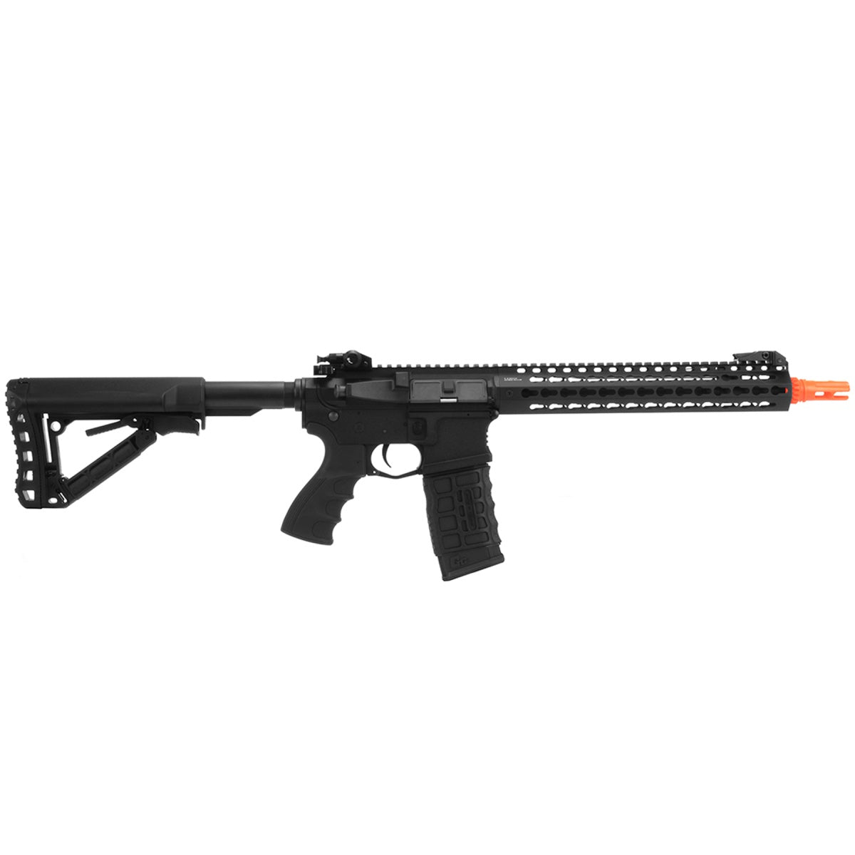 G&G Combat Machine CM16 SRL AEG M4 Carbine w/ 12" KeyMod Handguard and Battery Charger (Color: Black)
