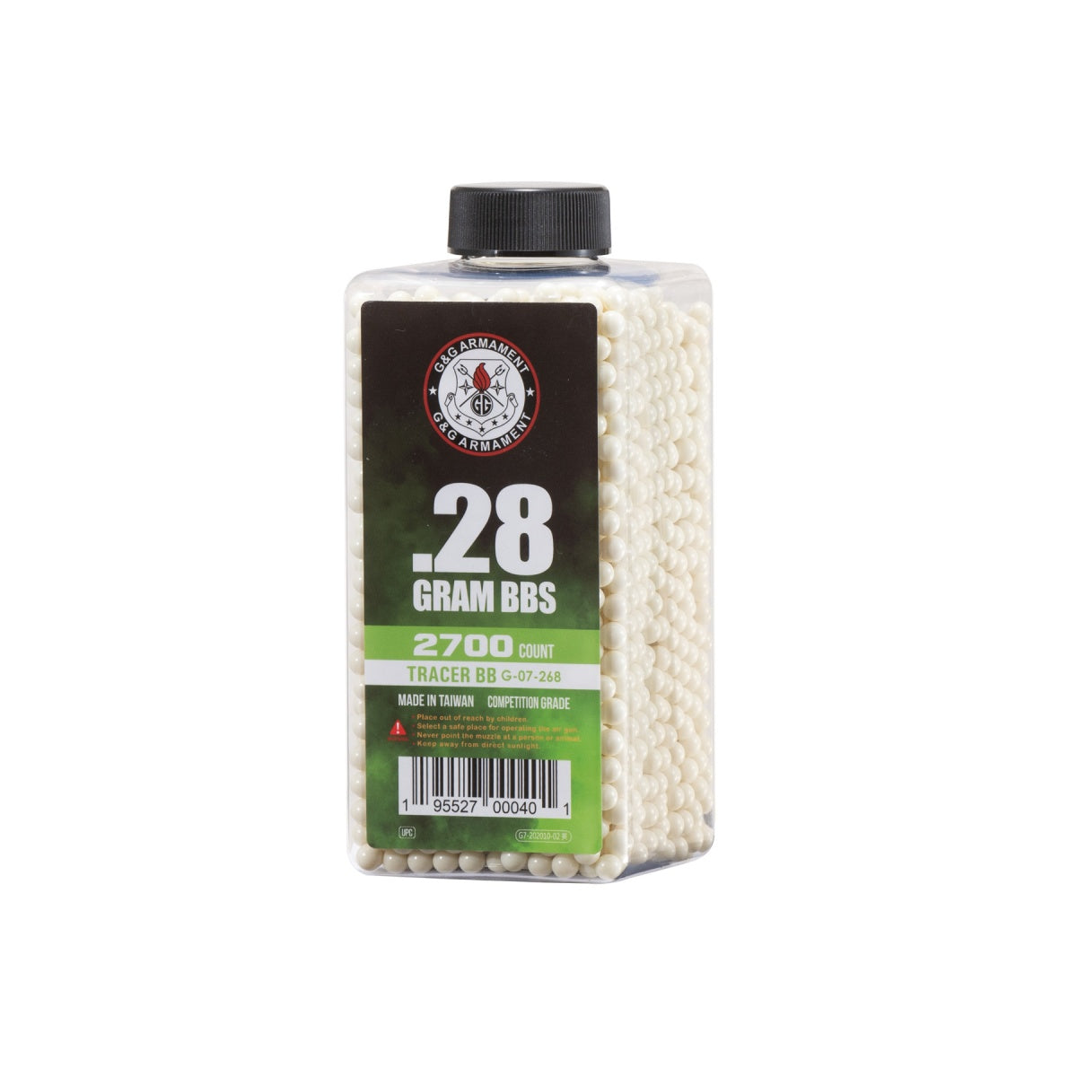 G&G 6mm Competition Grade Tracer BBs (Weight: 0.28g / Green Tracer / 2700 Rounds)