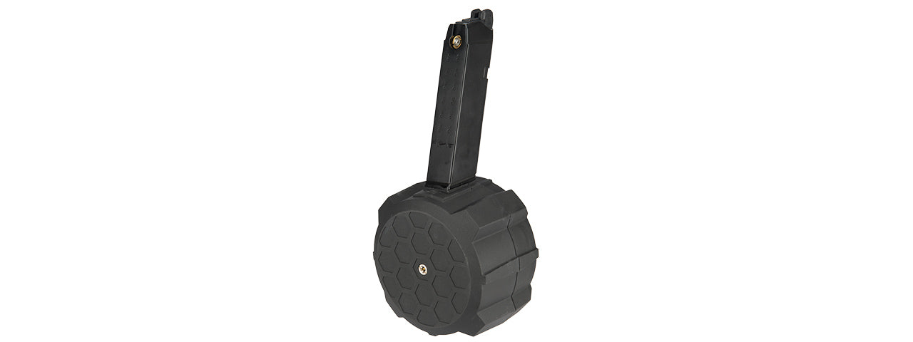 HFC 145 Round Drum Magazine for G-Series Gas Blowback Pistols (Color: Black / Brown)