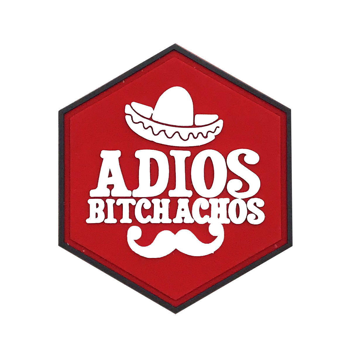 Hexagon PVC Patch "Adios Bitchachos"