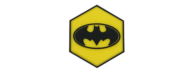Hexagon PVC Patch Yellow Batman Logo