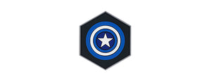 Hexagon PVC Patch Blue Captain America Shield