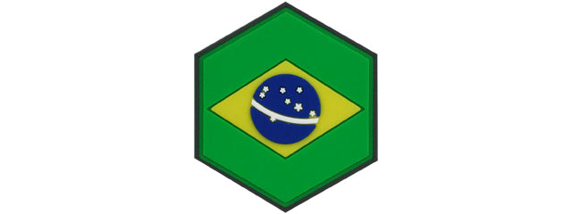 Hexagon PVC Patch Brazil Flag