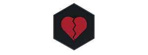 Hex PVC Patch Broken Heart