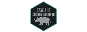 Hexagon PVC Patch Save the Chubby Unicorn