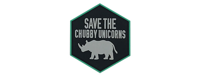 Hexagon PVC Patch Save the Chubby Unicorn