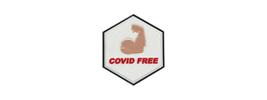 Hexagon PVC Patch Covid Free White Muscle