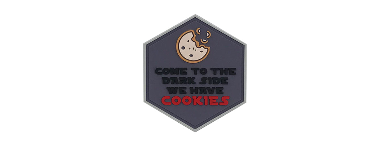 Hexagon PVC Patch Dark Side has Cookies
