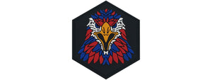 Hexagon PVC Patch Eagle Face