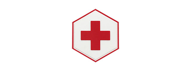 Hexagon PVC Patch Red Cross
