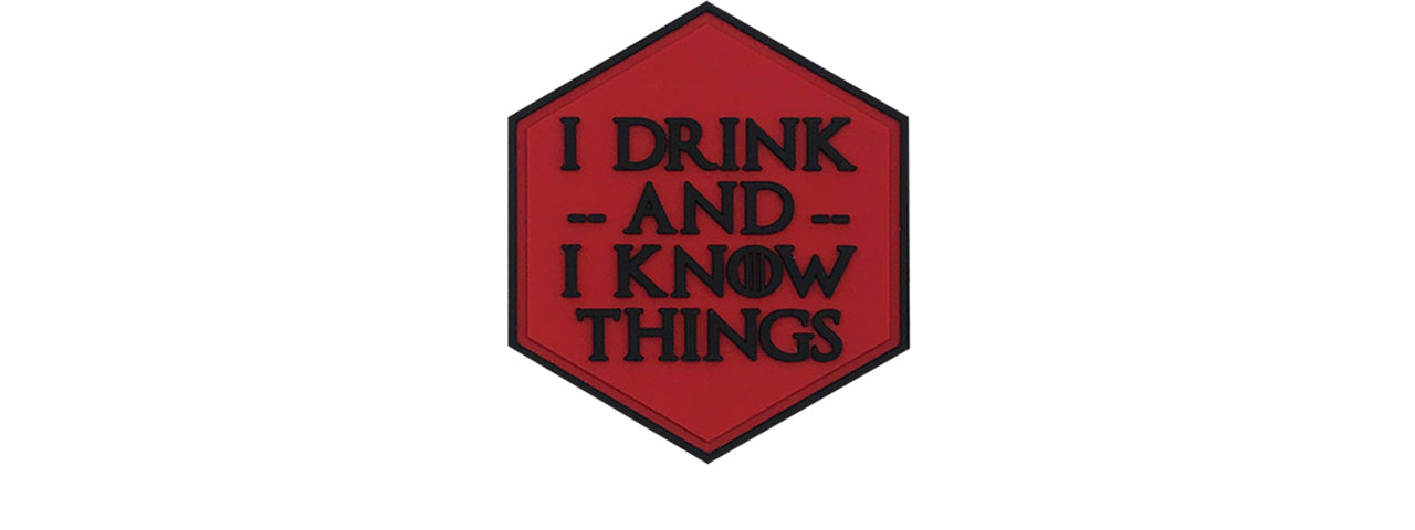 Hexagon PVC Patch I Drink and Know Things