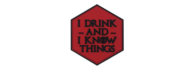 Hexagon PVC Patch I Drink and Know Things
