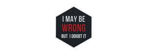 Hexagon PVC Patch "I May Be Wrong But I Doubt It"