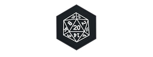 Hexagon PVC Patch D&D 20 Sided Die