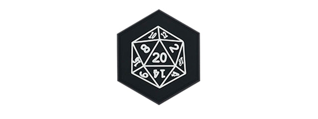 Hexagon PVC Patch D&D 20 Sided Die