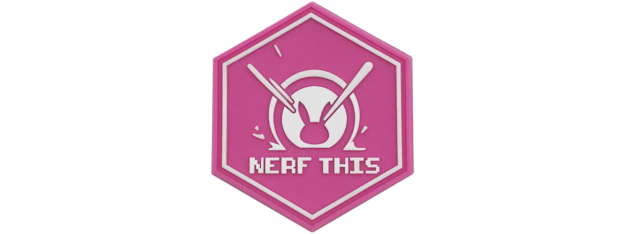 Hexagon PVC Patch D.VA Nerf This (Color: Pink)