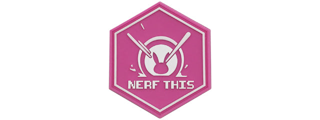 Hexagon PVC Patch D.VA Nerf This (Color: Pink)