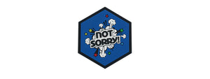 Hexagon PVC Patch "Not Sorry" Blue