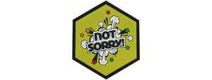 Hexagon PVC Patch Not Sorry Yellow