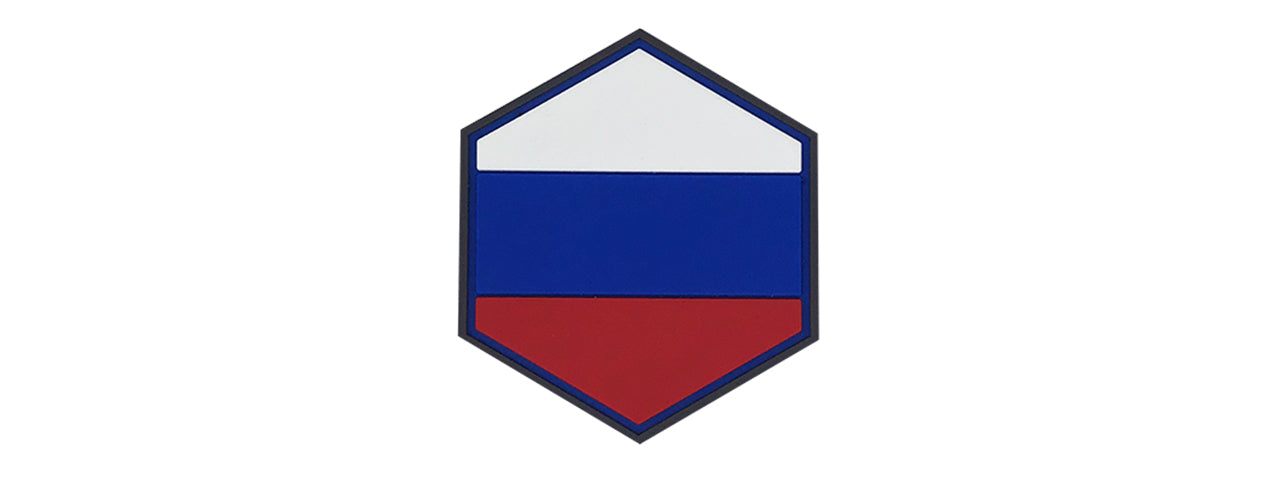 Hexagon PVC Patch Russia Flag