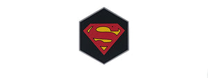 Hexagon PVC Patch Super Man Logo