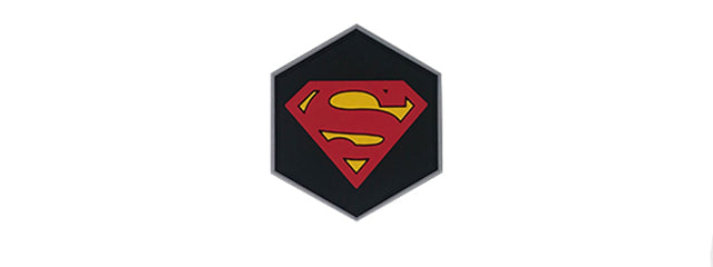 Hexagon PVC Patch Super Man Logo