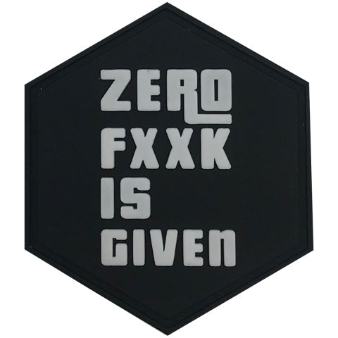 Hexagon PVC Patch "Zero FXXX is Given"