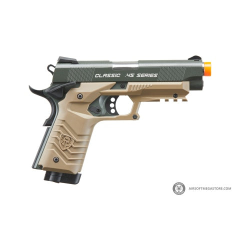 HFC Classic .45 Series Metal Co2 Blowback Airsoft Pistol (Color: Black & Dark Earth)