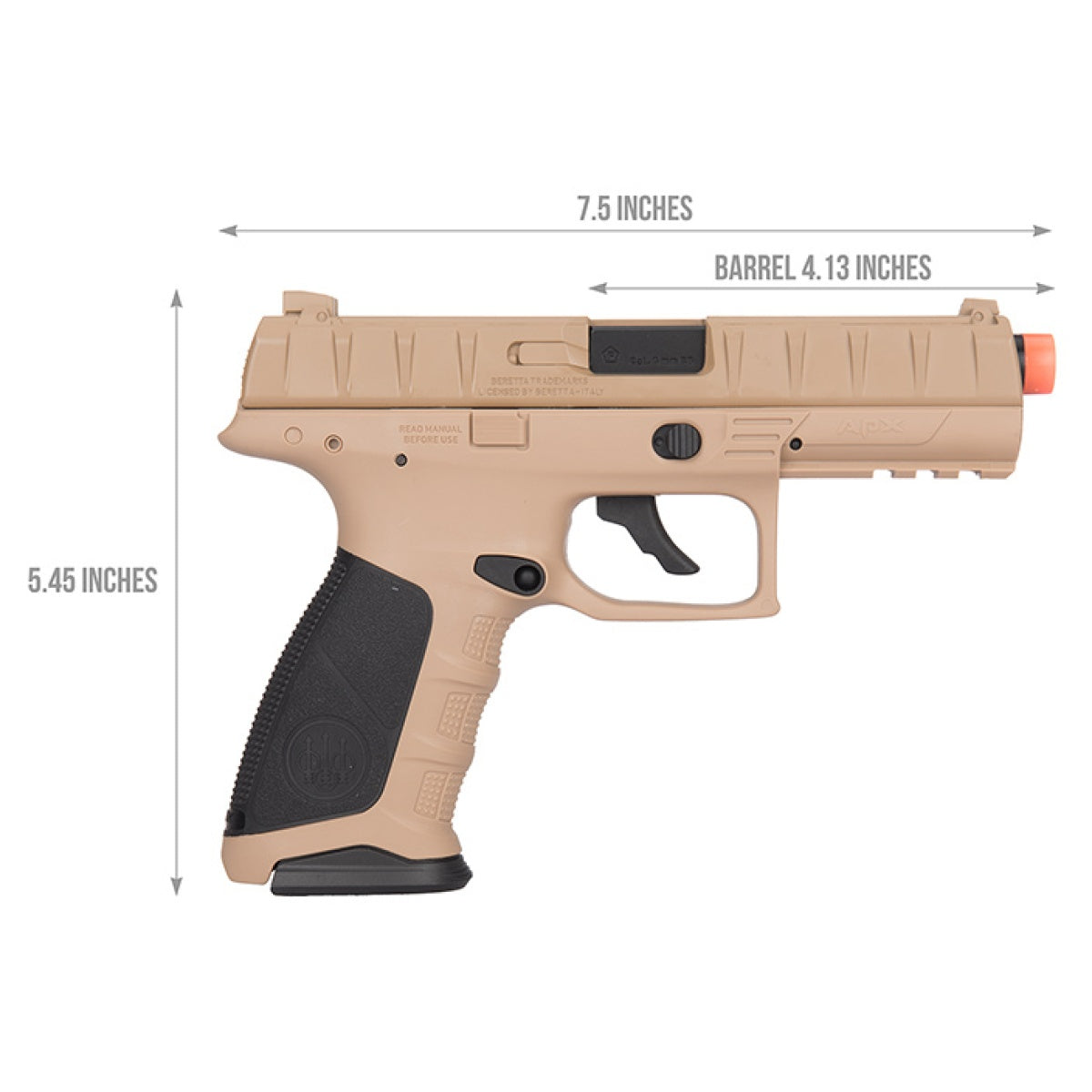 Elite Force Umarex Berretta APX Airsoft CO2 Pistol - FDE/BLACK