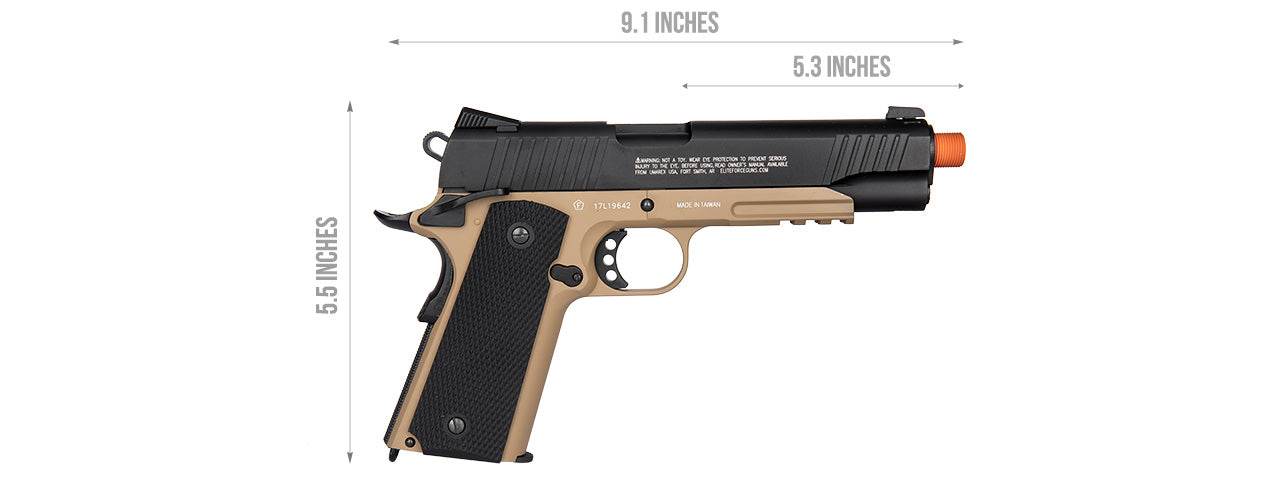 Elite Force 1911 Tac CO2 Blowback Airsoft Pistol w/ 20mm Rail