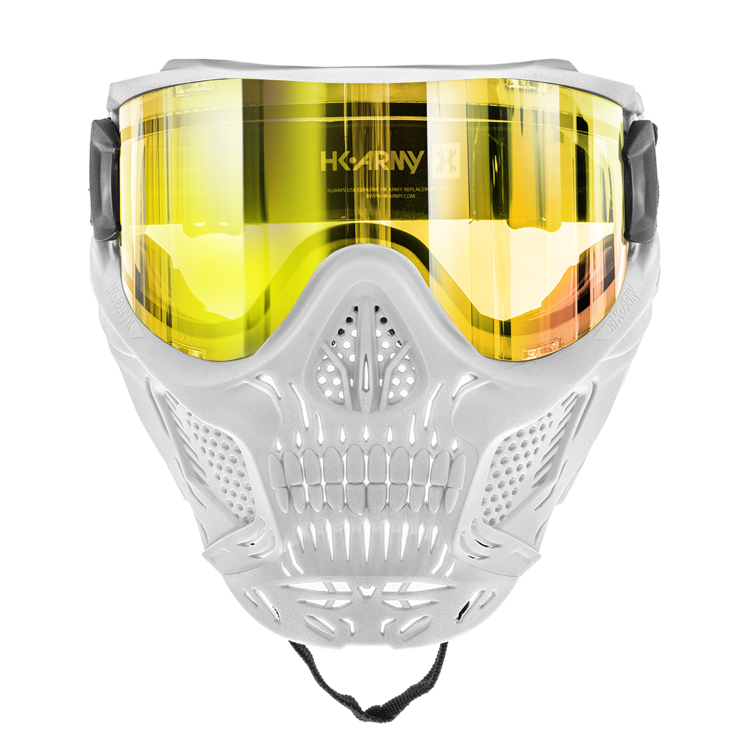 HSTL® Skull Goggle "Saint" - White w/ Gold Lens - XTREME Airsoft Superstore