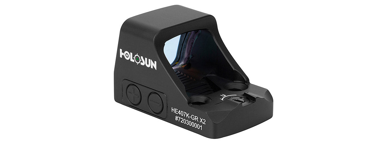 HOLOSUN HE407K-GR X2 Green Open Reflex Optical Sight - (Black)