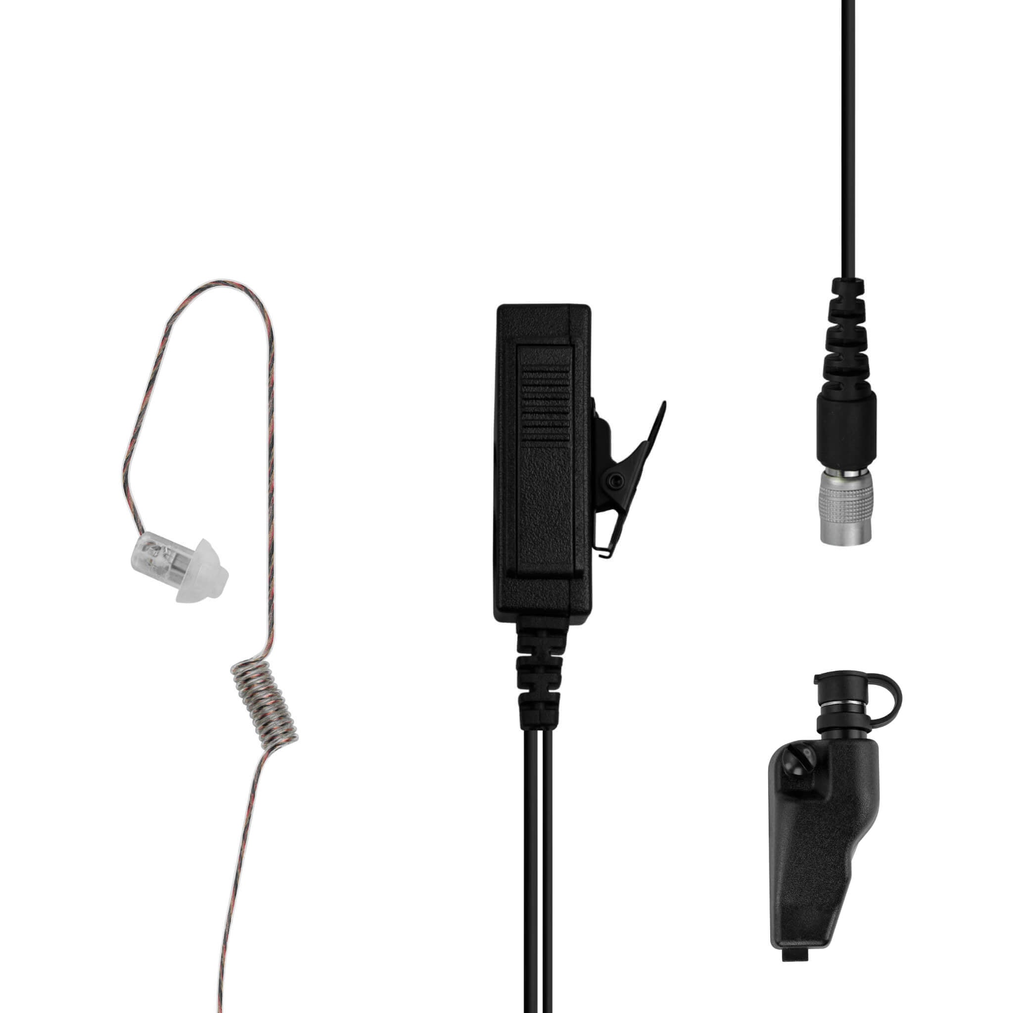 Patrol Mic & Invisible Series Tubeless Earpiece Complete Tactical Kit w/ Quick Disconnect (Hirose) - Kenwood All Multi-Pin TK & NX Series