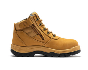 ROCKROOSTER Avalon Black 6 Inch Zip-sided Composite toe Leather Work Boots CP213BK - XTREME Airsoft Superstore