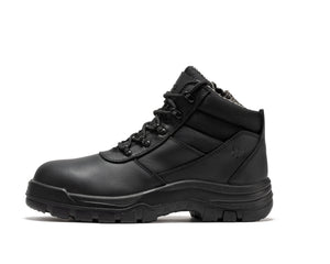 ROCKROOSTER Avalon Black 6 Inch Zip-sided Composite toe Leather Work Boots CP213BK - XTREME Airsoft Superstore