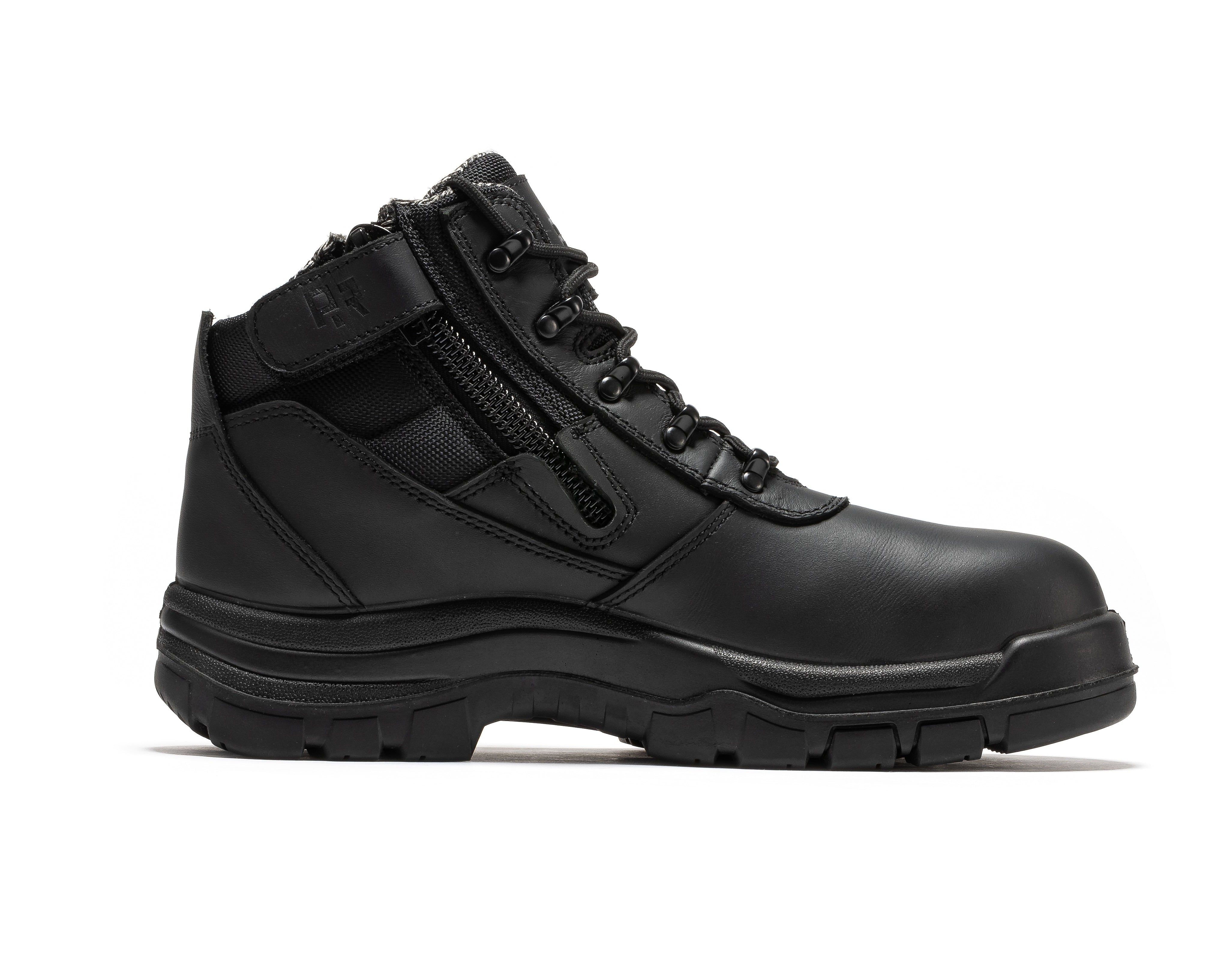 ROCKROOSTER Avalon Black 6 Inch Zip-sided Composite toe Leather Work Boots CP213BK - XTREME Airsoft Superstore