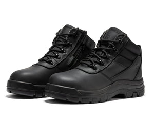 ROCKROOSTER Avalon Black 6 Inch Zip-sided Composite toe Leather Work Boots CP213BK - XTREME Airsoft Superstore