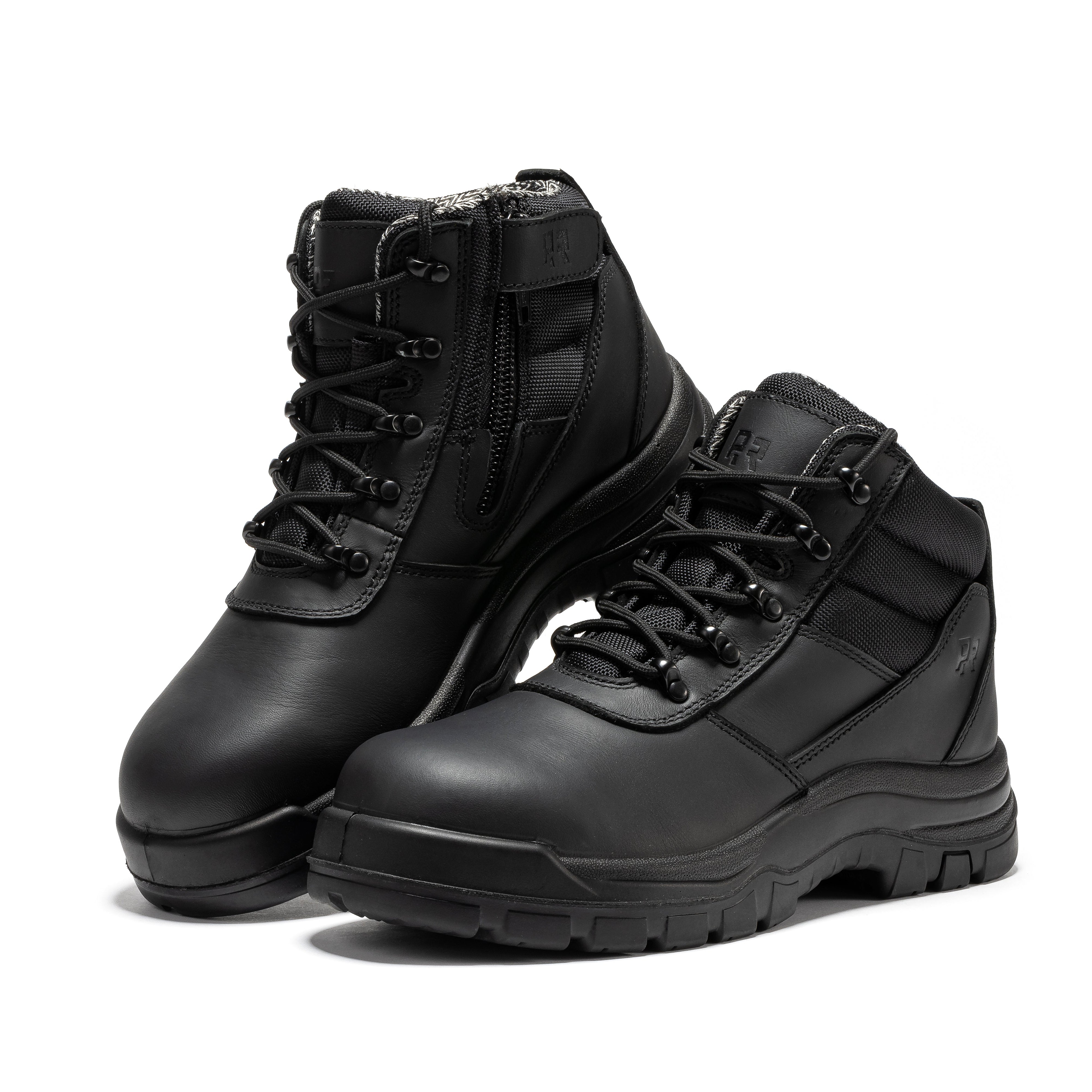 ROCKROOSTER Avalon Black 6 Inch Zip-sided Composite toe Leather Work Boots CP213BK - XTREME Airsoft Superstore