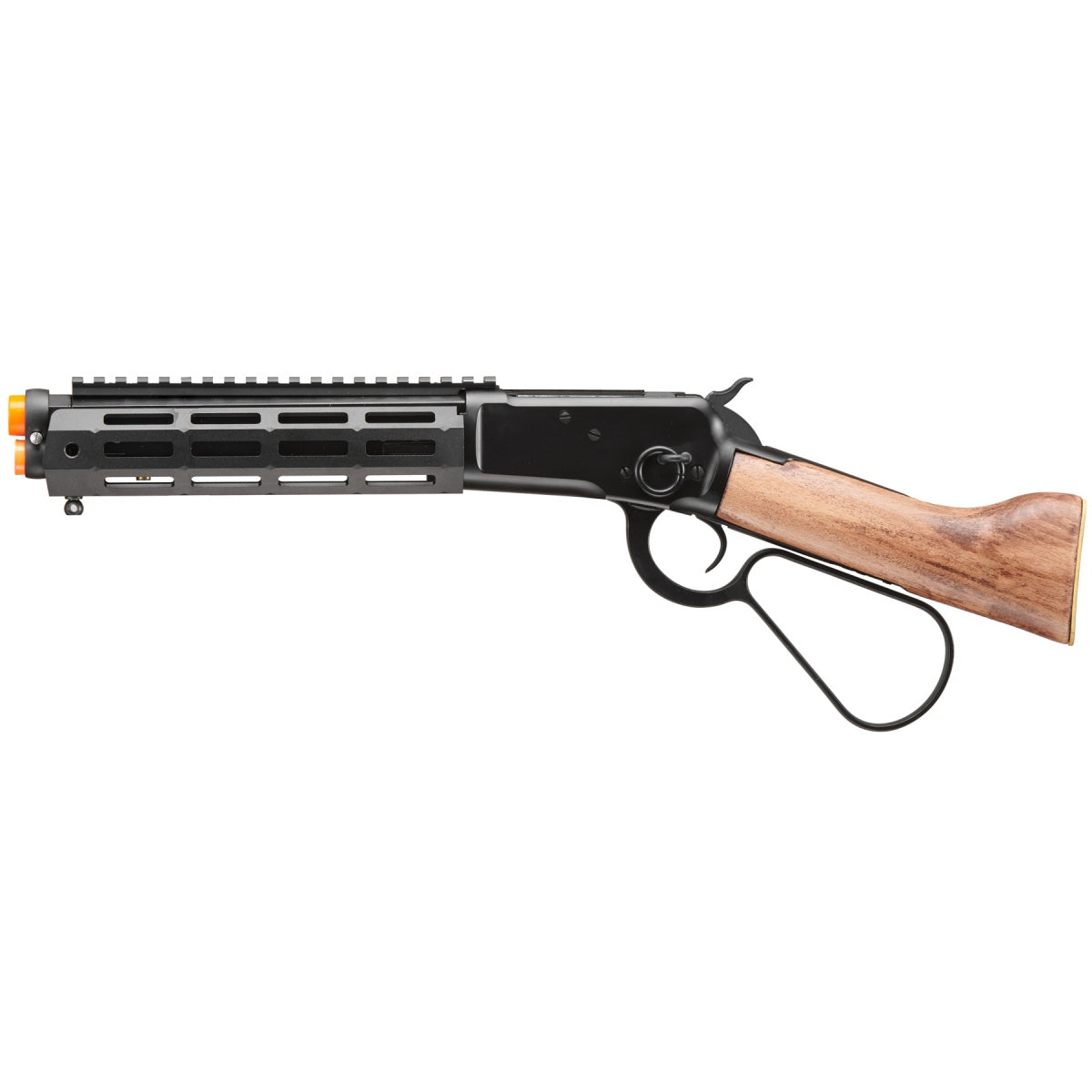 Atlas Custom Works M1873 "Mares Leg" Lever Action Airsoft Green Gas Rifle w/ M-LOK Rail (Color: Black)