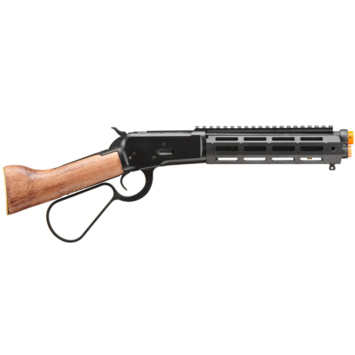Atlas Custom Works M1873 "Mares Leg" Lever Action Airsoft Green Gas Rifle w/ M-LOK Rail (Color: Black)