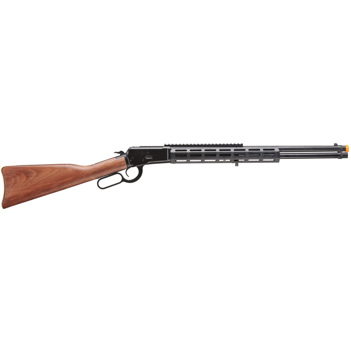 Atlas Custom Works M1873 "Mares Leg" Long Barreled Lever Action Airsoft Green Gas Rifle w/ M-LOK Rail (Color: Black)